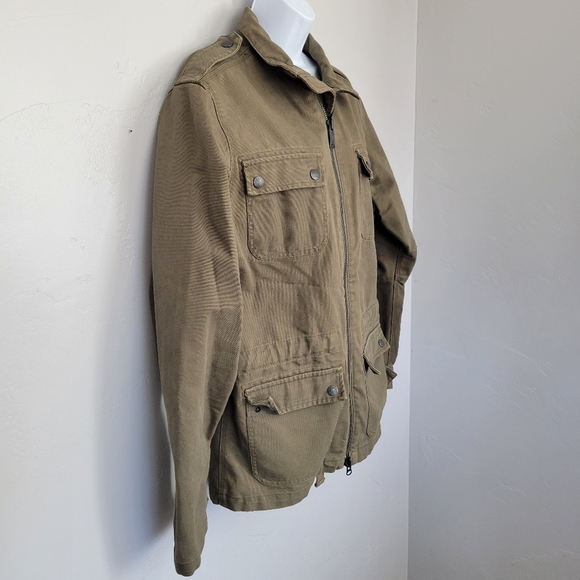 Carhartt Women's Medium Olive Green Canvas Utility Military Jacket Coat Workwear - Picture 4 of 12